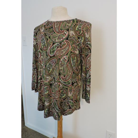 J. Jill Long Sleeve Paisley Top - Picture 1 of 6